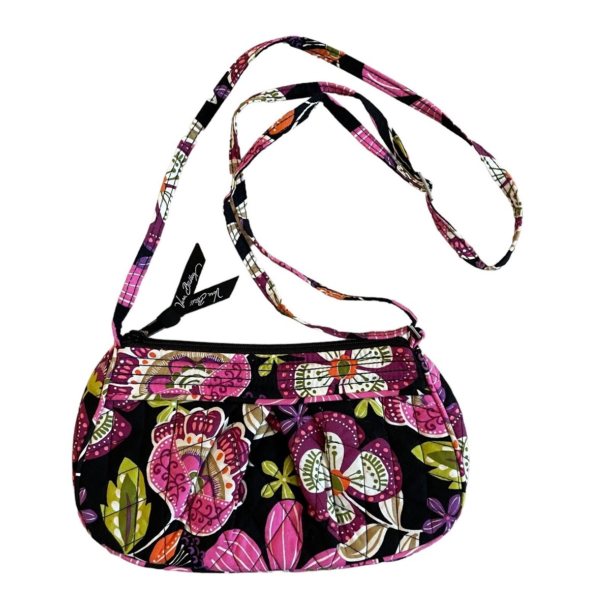 Vera Bradley Pirouette Pink Crossbody Bag Adjustable Strap Small Floral  Purse