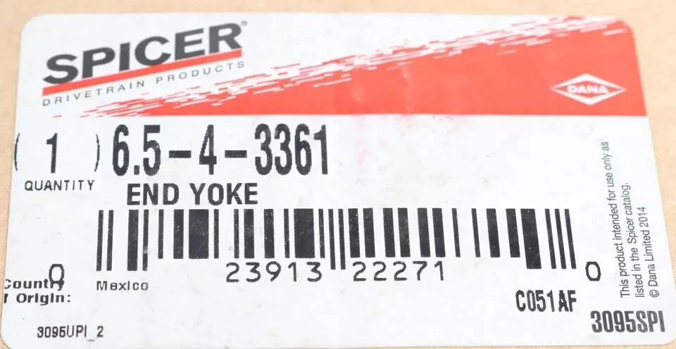 New 6.5-4-3361 Dana Spicer Transmission End Yoke Allison # 23011919 - Image 2 of 2