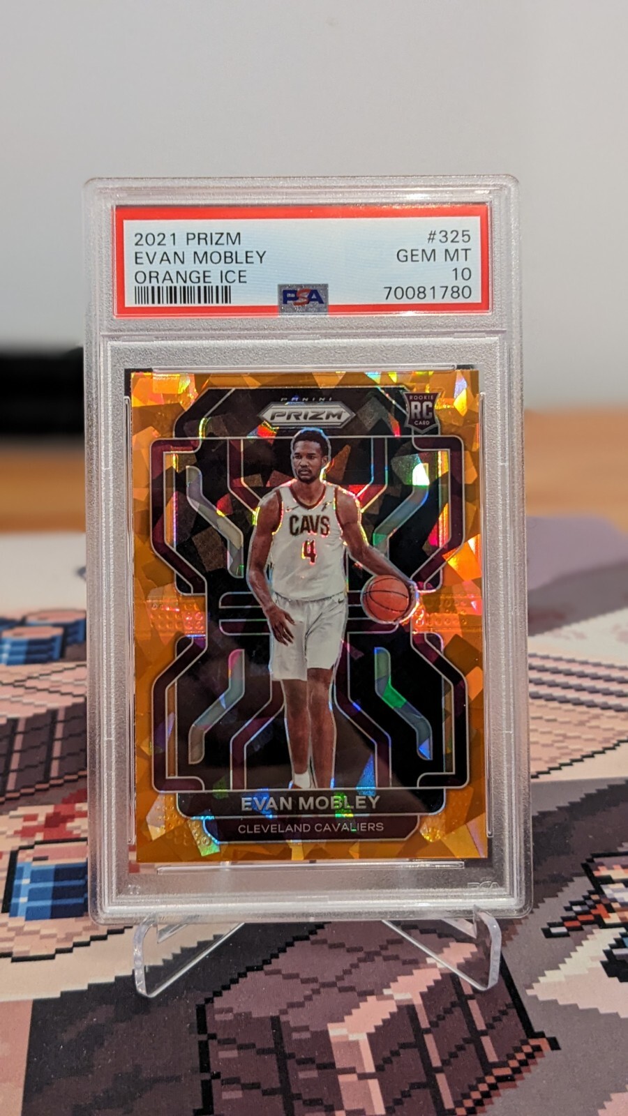 2021-22 Panini NBA Prizm Evan Mobley Orange Ice Prizm Rookie RC #325 PSA 10