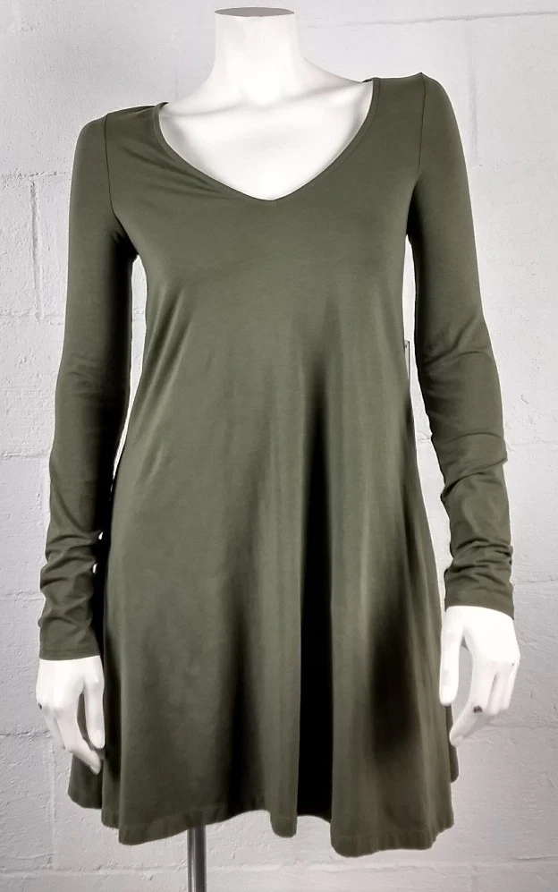 Express Olive Green Long Sleeved Dress Size S NWT | eBay