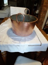 Pentolone/caldaia in rame martellato e zincato fine 800 primi 900.