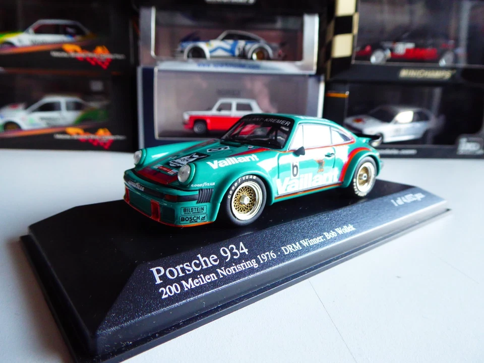1/43 Minichamps Porsche 934 Vaillant Kremer Winner DRM 200 Miles Norisring 1976 - Imagen 2 de 4