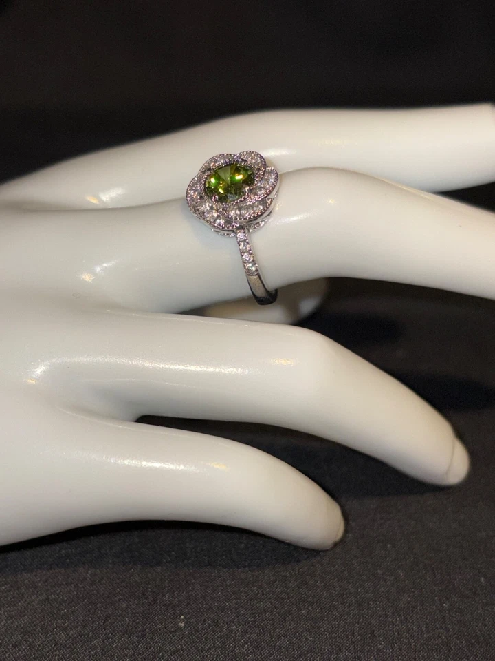Hermoso anillo piedra natal peridoto FJ talla 8 Foto 4 de 4