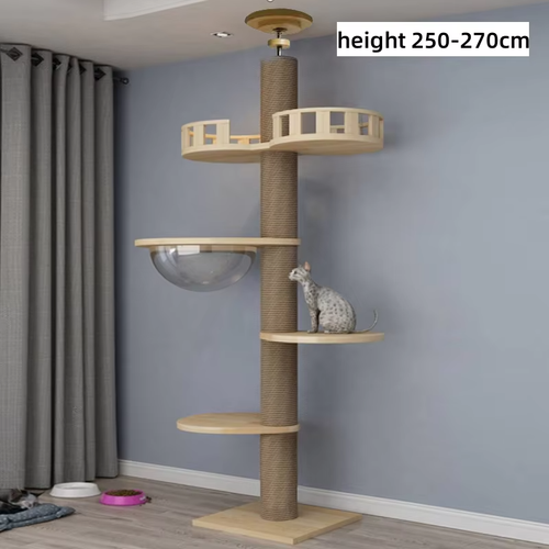 Cat Tree Floor To Ceiling Cat Tower with With Scratching Post - Picture 16 of 20