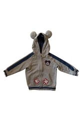 Disney Baby Mickey Mouse Hoodie Full Zip Sweater Gray Infant Size 24 M GUC