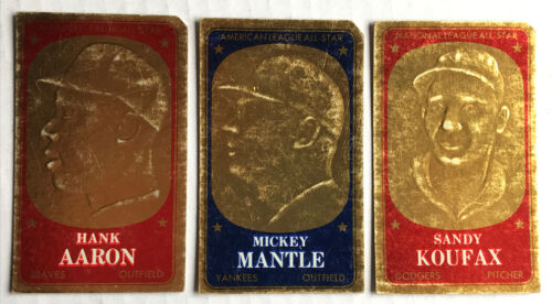 1965 Topps Embossed (3 Card) Lot 59 Hank Aaron 8 Koufax 11 Mickey Mantle - Picture 2 of 8