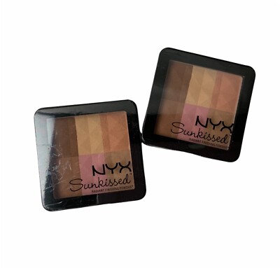 NYX Radiant Finishing Powder Sunkissed Bronzer Highlighter Shimmer Sealed 0.43oz