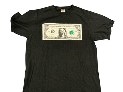 Supreme Zillion Dollar Bill Tee Hundred Money T-Shirt Black Size