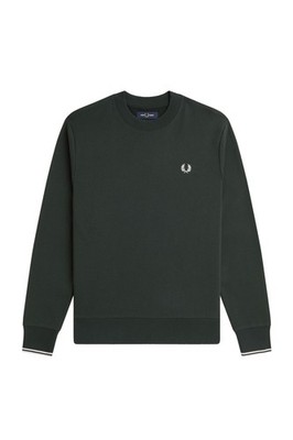 Fred Perry Crew Neck Sweatshirt Night Green / Snow White