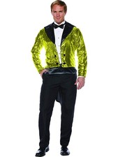 Men's Gold Sequin Gentleman Costume Tailcoat