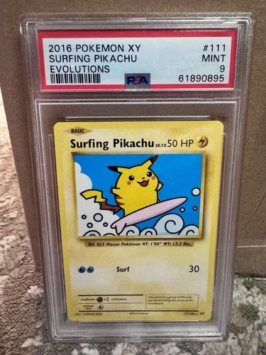 2016 Pokemon XY Evolutions Surfing Pikachu #111 PSA 9 MINT