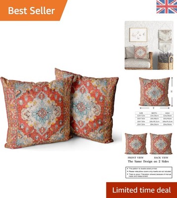 Stilvolles 2er Set Kissenbezüge 40x40 cm Bohemian - Ausbleichfestes Design