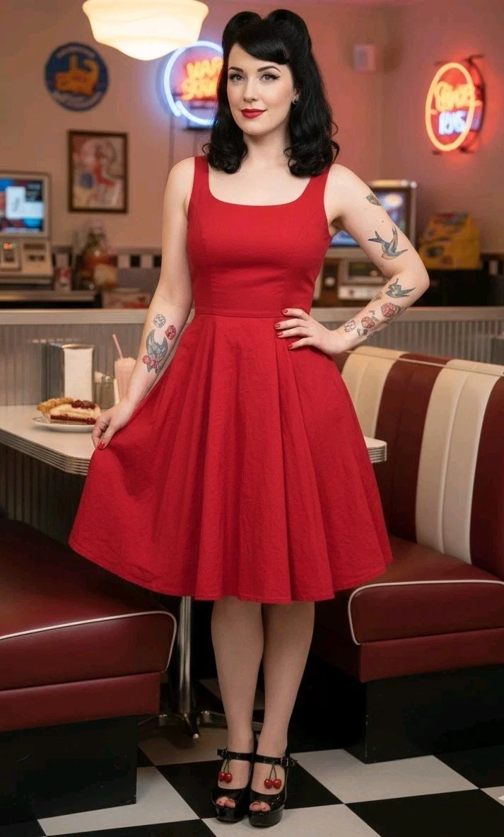 Pinup Dress Cherry for sale | eBay