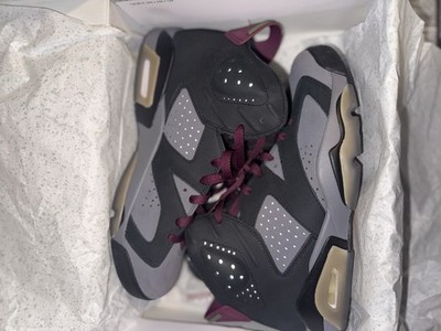Jordan Air Jordan 6 Bordeaux Black Gray Men's High Top Athletic Sneakers