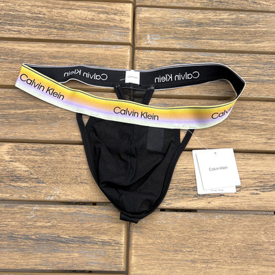 Calvin Klein CK men black icon sheer mesh nylon Thong underwear size S M L XL
