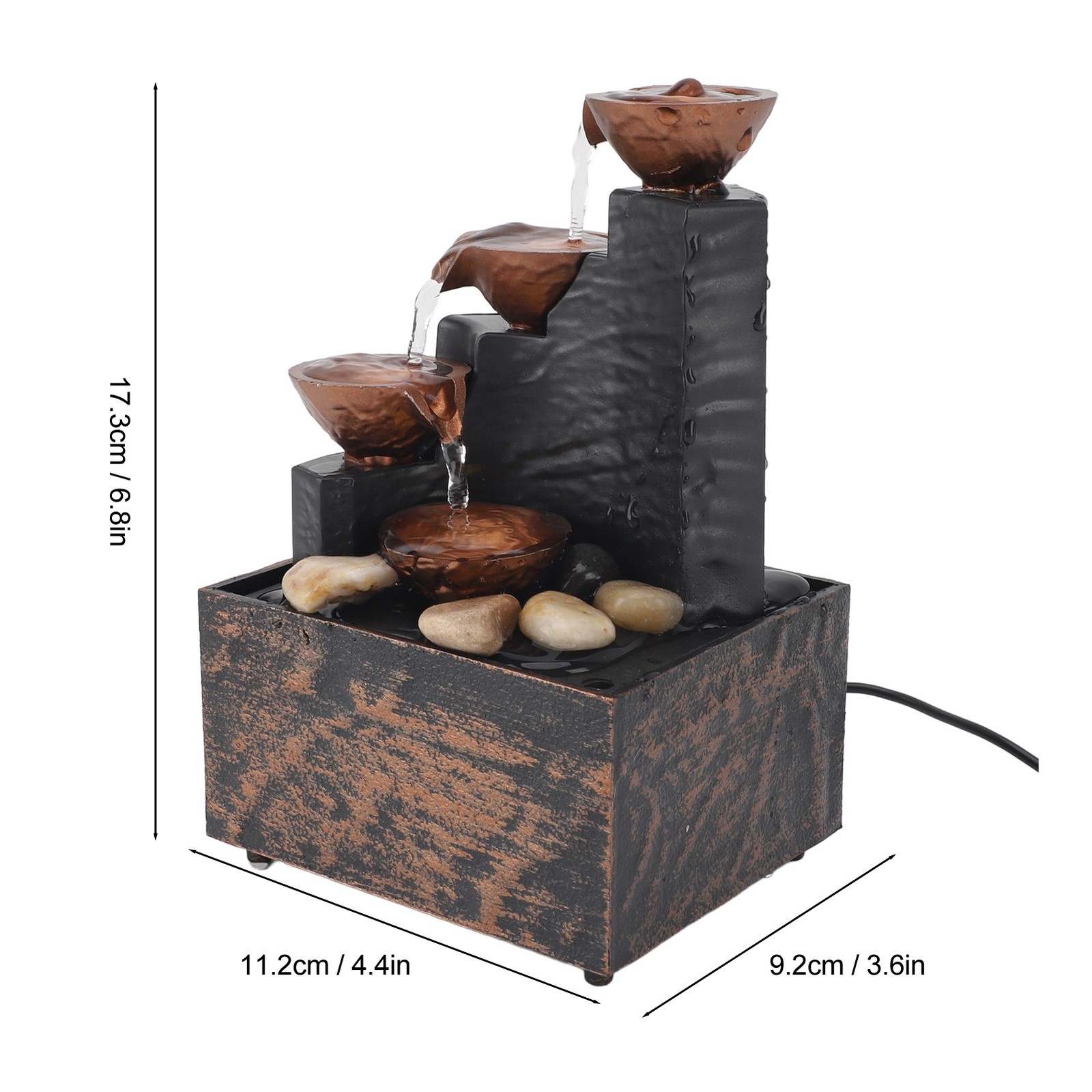 °USB Tabletop Water Fountain Wealth Attracting Feng Shui Running Water Ornaments