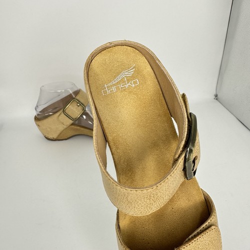 Dansko-Tanya Leather 2 Adj Strap Sandals Women Size 6.5-7 US EUR 37 Tan - Picture 4 of 14