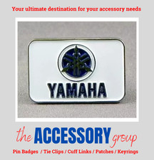 New Bike Yamaha motorbike rectangle blue white pin badge tie pin metal enamel