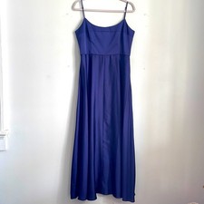 ASOS satin empire waist spaghetti strap bridesmaid prom gown maxi dress sz 10