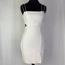 Blue Blush White Mini Dress Blue Blush Sleeveless Bodycon Cutout Party Cocktail