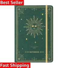 Dark Green Faux Leather Journal - Classic Ruled Notebook with 144 Thick Pages