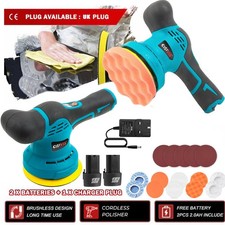 2 Battery Car Polisher Buffer Sander Polishing Machine Waxing Buffing Sponge Kit