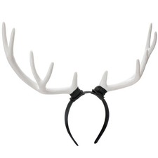 White Reindeer Antlers Headband - Antler Horns Headband for Deer Cosplay Adul...