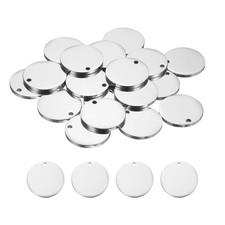 20Pcs Round Stainless Steel Tags 15mm Circle Stamping Polished Blanks Silver