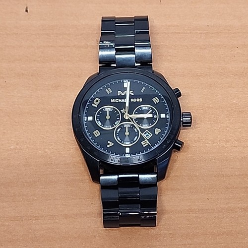 MICHAEL KORS MK-8684 KEATON CHRONOGRAPH Watch Black Runs Great NEW BATT