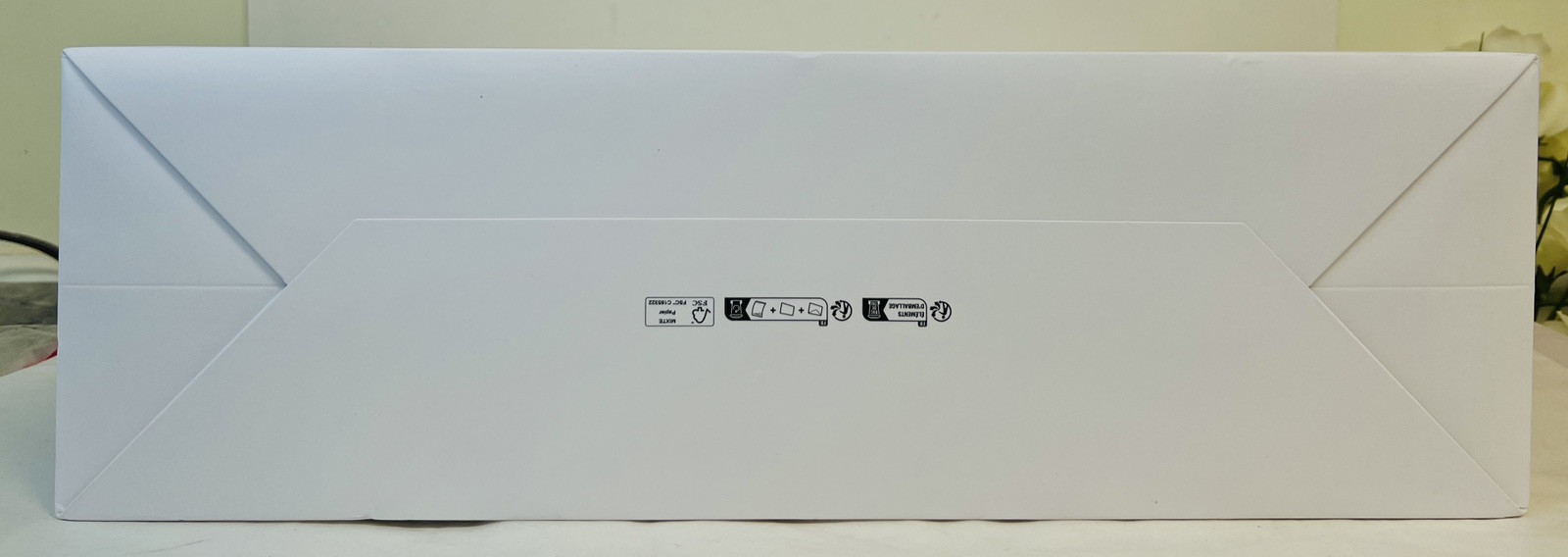 Authentic BALMAIN  Logo Embossed White Glossy  Paper Shopping/Gift Bag, Size M