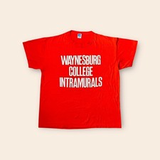 Vintage Russell Athletic T Shirt Mens XL Orange Waynesburg College Intramurals