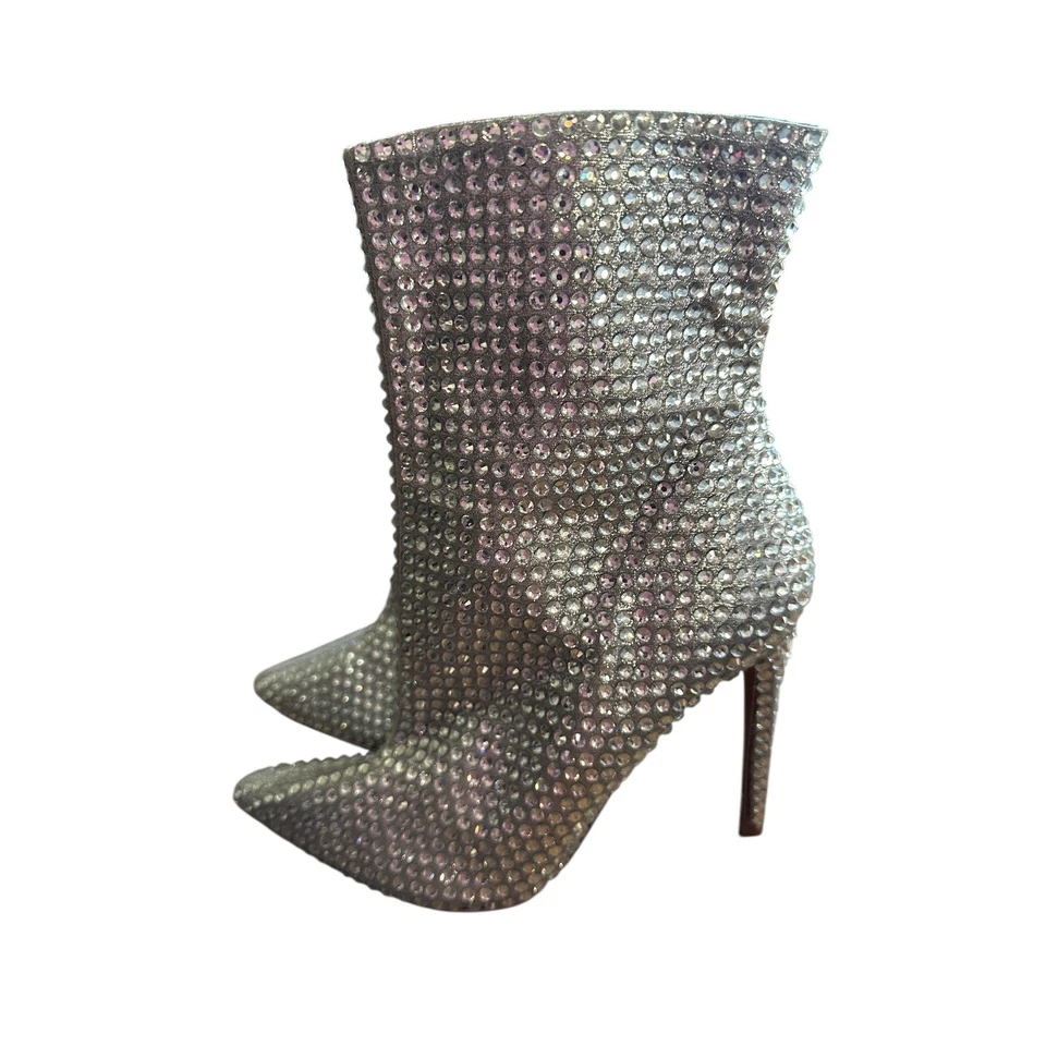 Botines Steve Madden para mujer 7M con estrás adornados punta tacón de aguja Foto 4 de 4