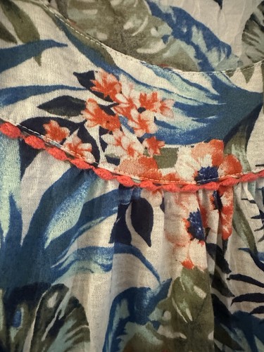 Colorful Tank Top Women 2X Palm Leaf Tropical 🏝️ Vacation Beach Summer - Picture 4 of 6