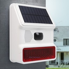 Solar Powered Waterproof Strobe Siren With Backup Battery For WIFI Alarm System