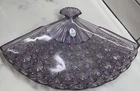 K) ORIGINAL LABELED FENTON PURPLE FAN CANDYDISH 10.5"