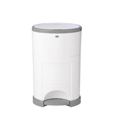 Diaper Dekor EKO Classic Diaper Pail White Recycled Step Drop System