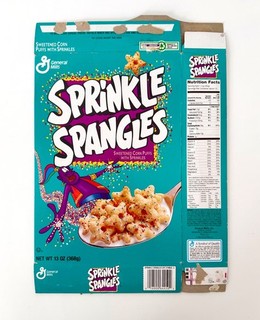 Vintage 1994 General Mills Sprinkle Spangles Cereal Box Genie Mascot Advertising