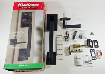 #ad #ad Kwikset Signature Series Door Handle Set Matte Black Parts Only Read $44.95