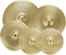 Golden Low Volume Cymbal Pack 14"/16"/18"/20" - 5Pcs for Drummer Practice