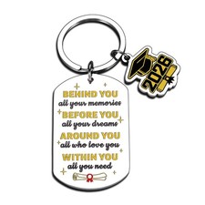 2026 Graduation Gift For Her Him Keychain Small Silver Senior Graduation Jewelry