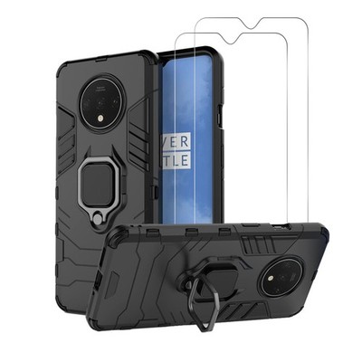 OnePlus 7T Case with Screen Protector, Heavy Duty Armor, Ring Holder Kickstand