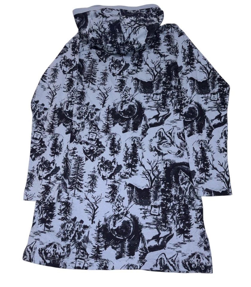 Columbia толстовка с капюшоном платье туника девочек средний 10-12 фиолетовый волк кемпинг домик открытый - Изображение 2 из 4