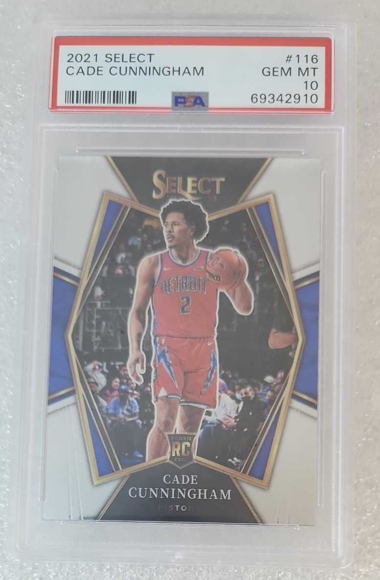 2021-22 Panini Select Premier Level Hobby Cade Cunningham PSA 10 Gem Rookie RC