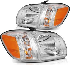 Headlight Assembly For Toyota Sequoia 05-07 Tundra 05-06 Chrome Amber Clear Lens