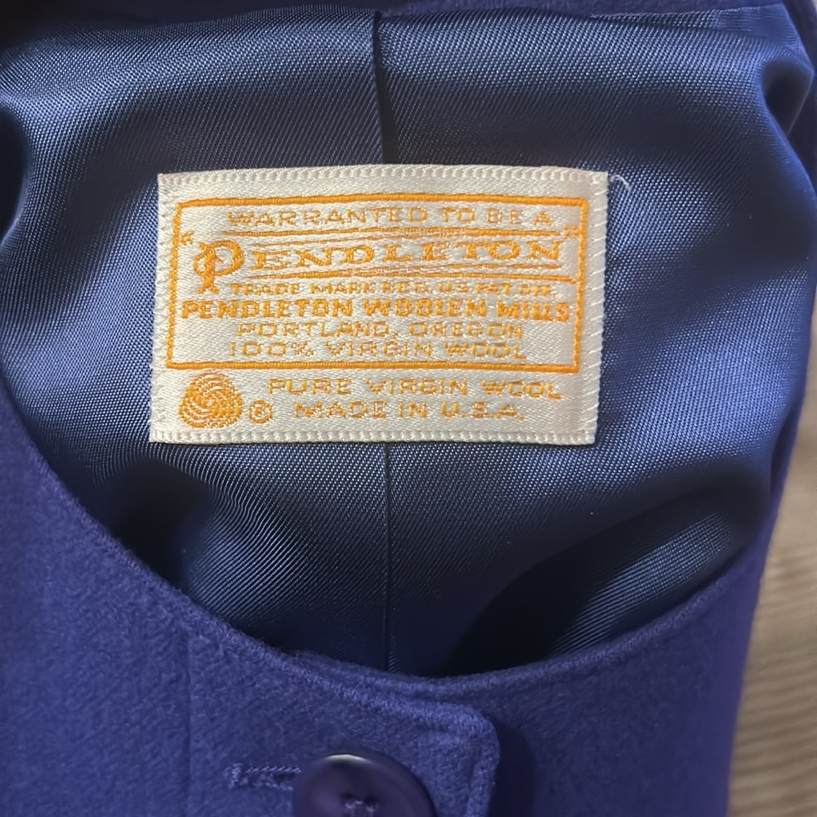Pendleton 100% Virgin wool Vibrant Blue Cropped J… - image 2