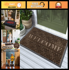 All-Season Waterproof Doormat, Heavy Duty Non-Slip Outdoor Indoor Mat 36x24, Bro