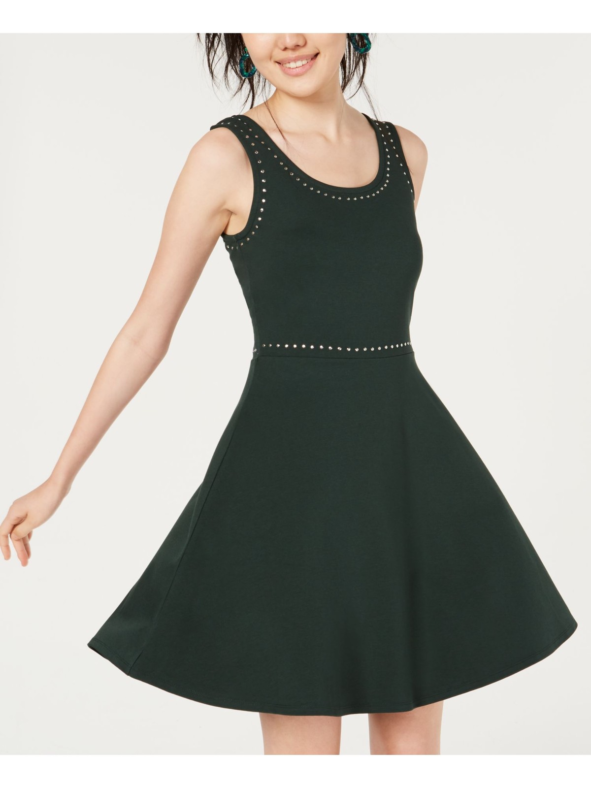 Rosie Harlow Womens Beaded, Sleeveless Above The Knee Fit + Flare Dress
