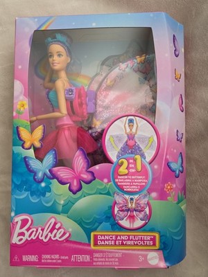 Barbie HXJ10 Dance & Flutter Butterfly Doll with 2-in-1 Transformation New