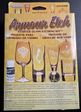 Starter Glass Etching Kit with Rub n etch Reusable Stencil Assortment