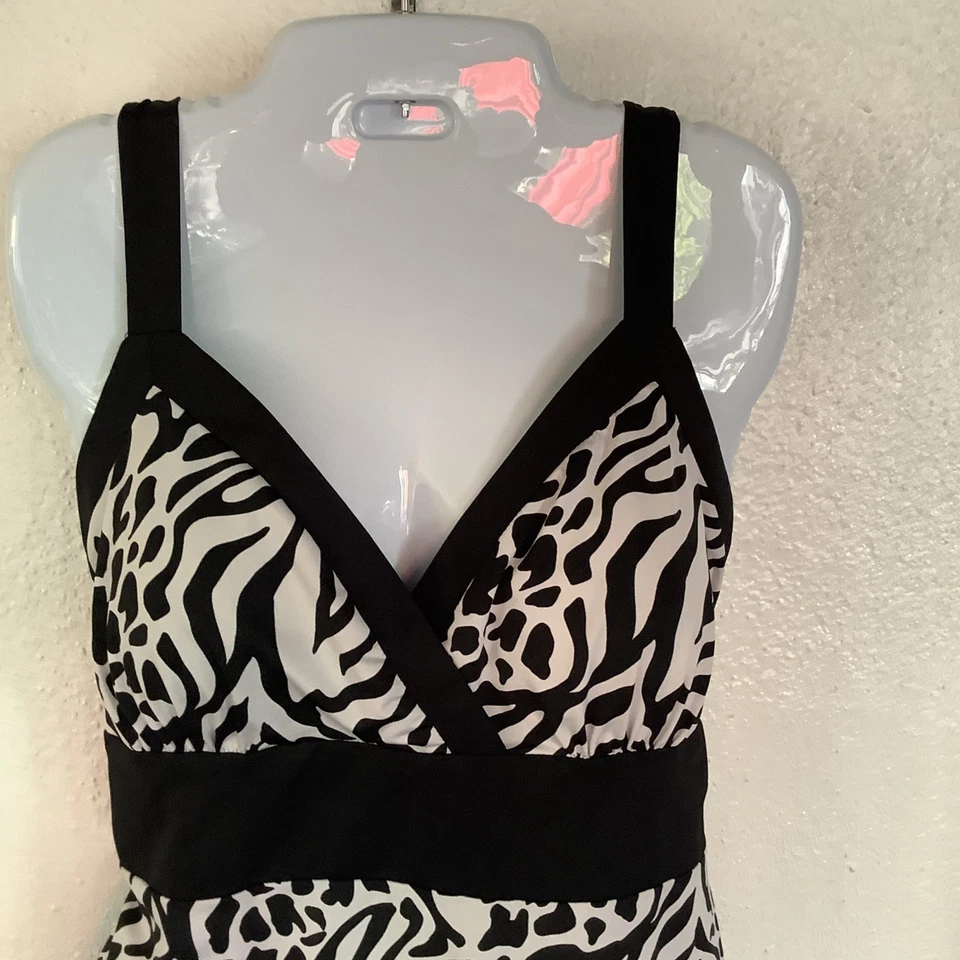 I.N.C женщин Y2K Babydoll Майка размер XL черный тропический опрятный готический - Изображение 4 из 4